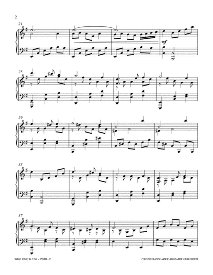 What Child Is This (Greensleeves) Piano Solo scores gallery preview page 2