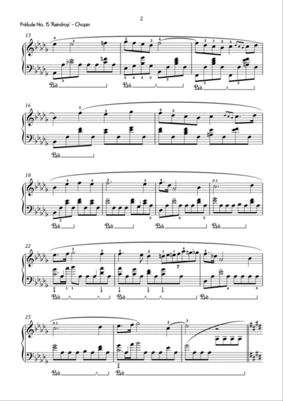 Chopin - Prelude No. 15 in D Flat Major - Advanced Chamber Music scores gallery preview page 3