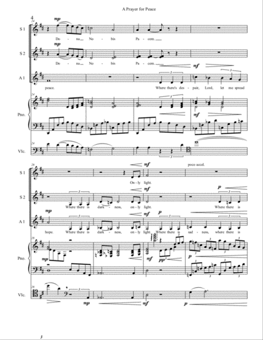 A Prayer for Peace A Prayer for Peace SSA scores gallery preview page 4