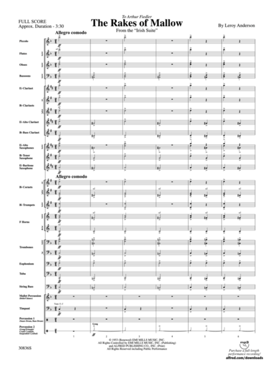 The Rakes of Mallow (from the Irish Suite) Concert Band scores gallery preview page 2
