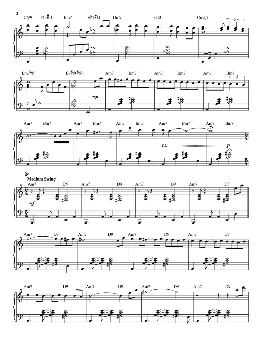 Lazy Afternoon [Jazz version] (arr. Brent Edstrom) Piano Solo scores gallery preview page 2