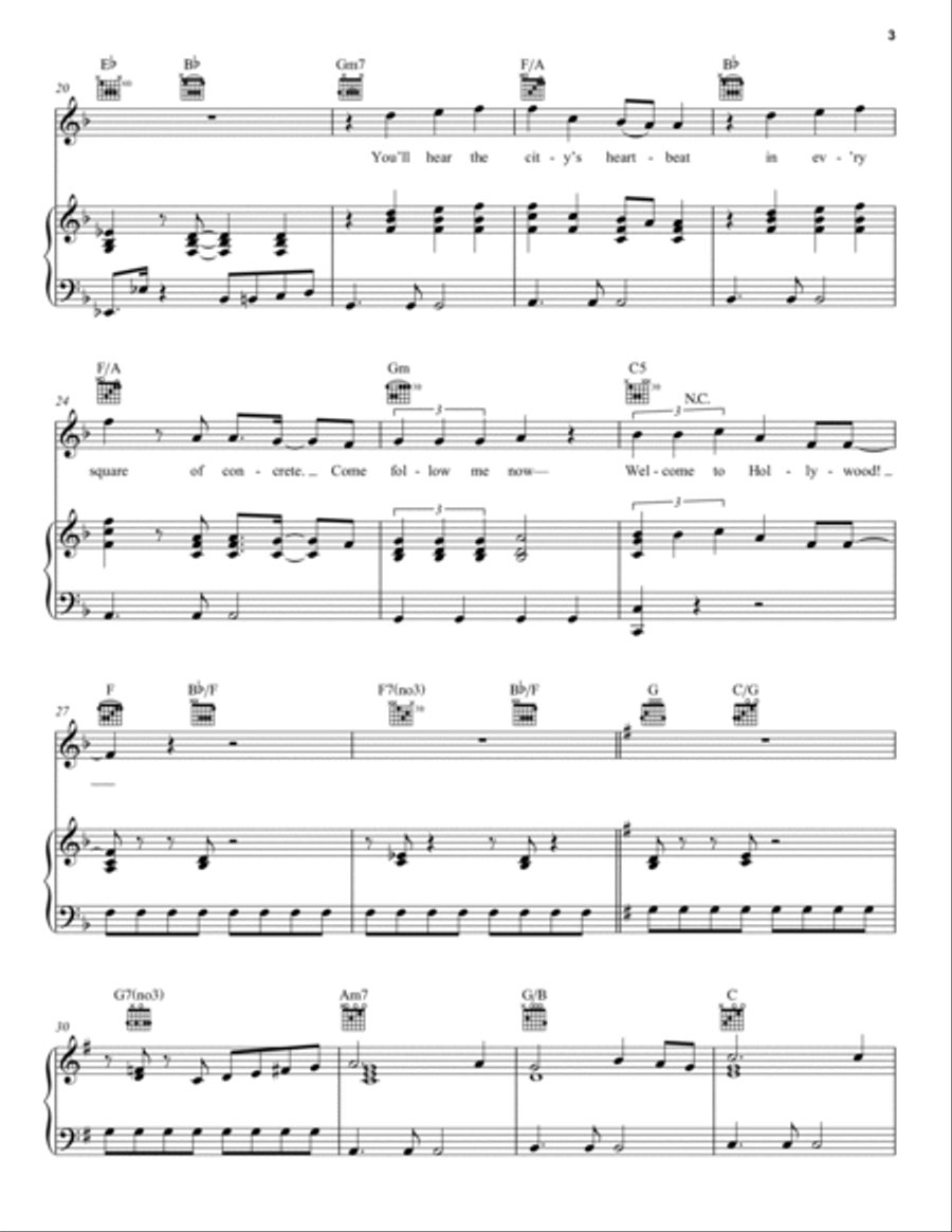 Welcome To Hollywood (from Pretty Woman: The Musical) Piano, Vocal, Guitar scores gallery preview page 3