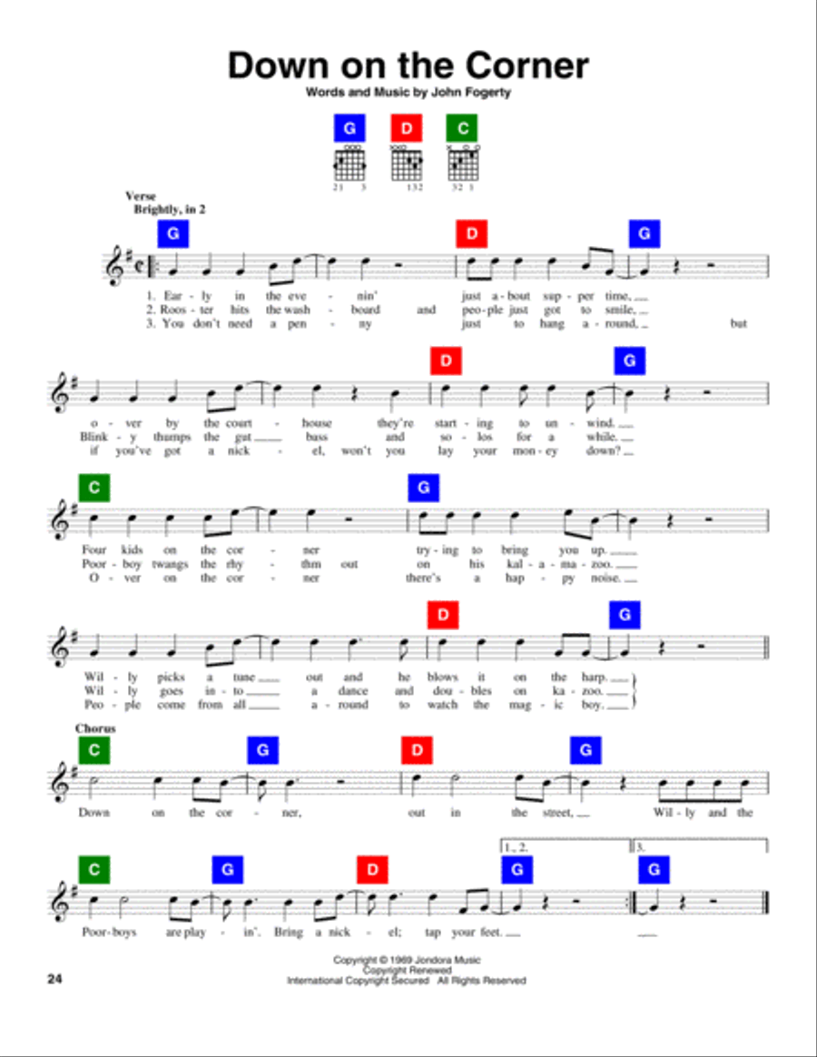 Down On The Corner School and Community scores gallery preview page 1