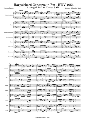 Harpsichord Concerto in Fm - BWV 1056 - Score Only