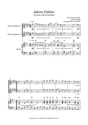 Adeste Fideles (O Come, All Ye Faithful) - alto sax duet (with piano)