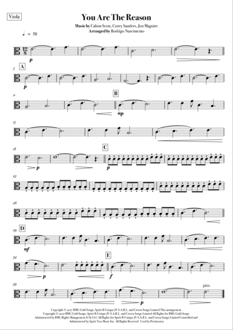 You Are The Reason String Quartet scores gallery preview page 5