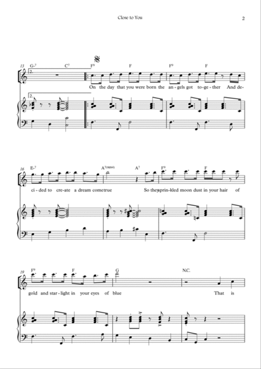 Close To You Close To You Voice scores gallery preview page 2