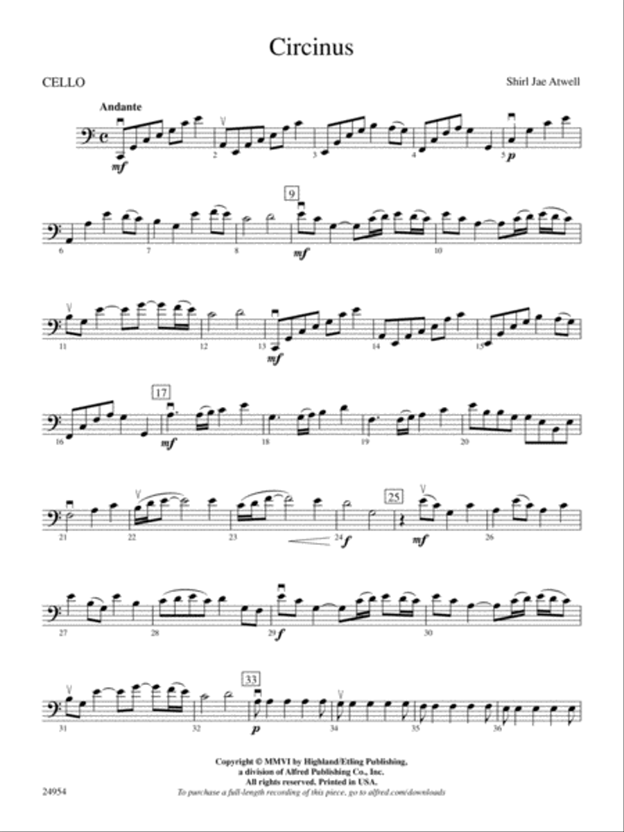 Circinus: Cello Circinus: Cello String Orchestra scores gallery preview page 1