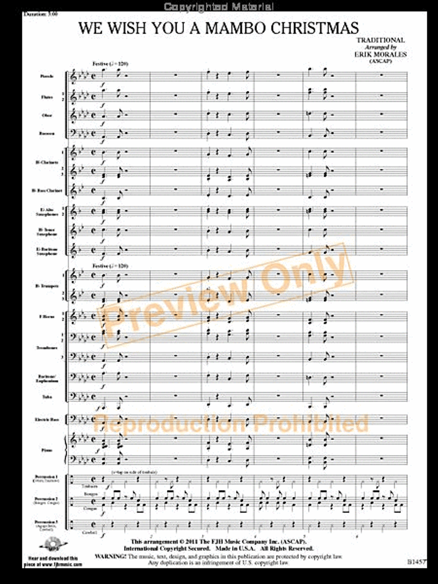 We Wish You a Mambo Christmas Concert Band scores gallery preview page 2