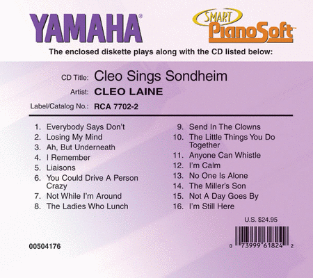 Cleo Laine - Cleo Sings Sondheim - Piano Software