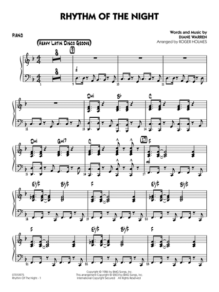 Rhythm of the Night (arr. Roger Holmes) - Piano