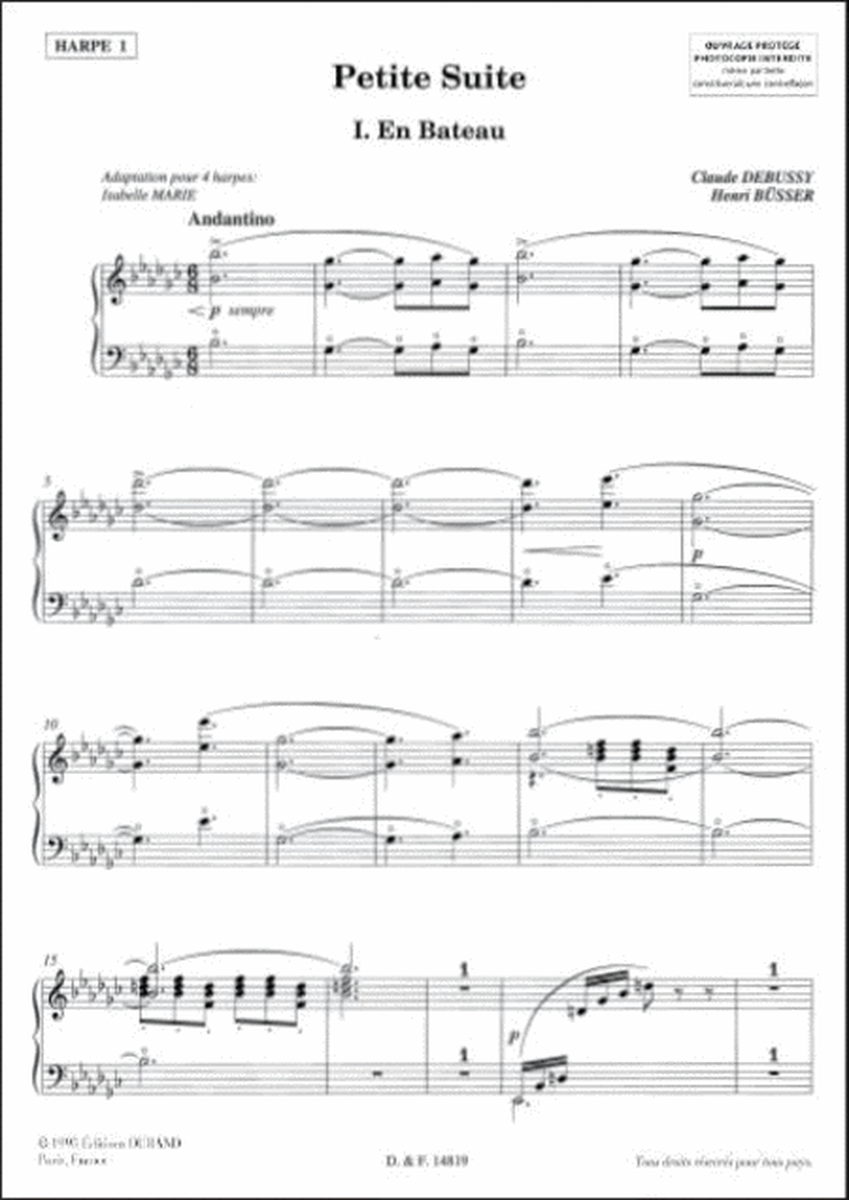 Petite Suite - Adaption Pour 4 Harpes