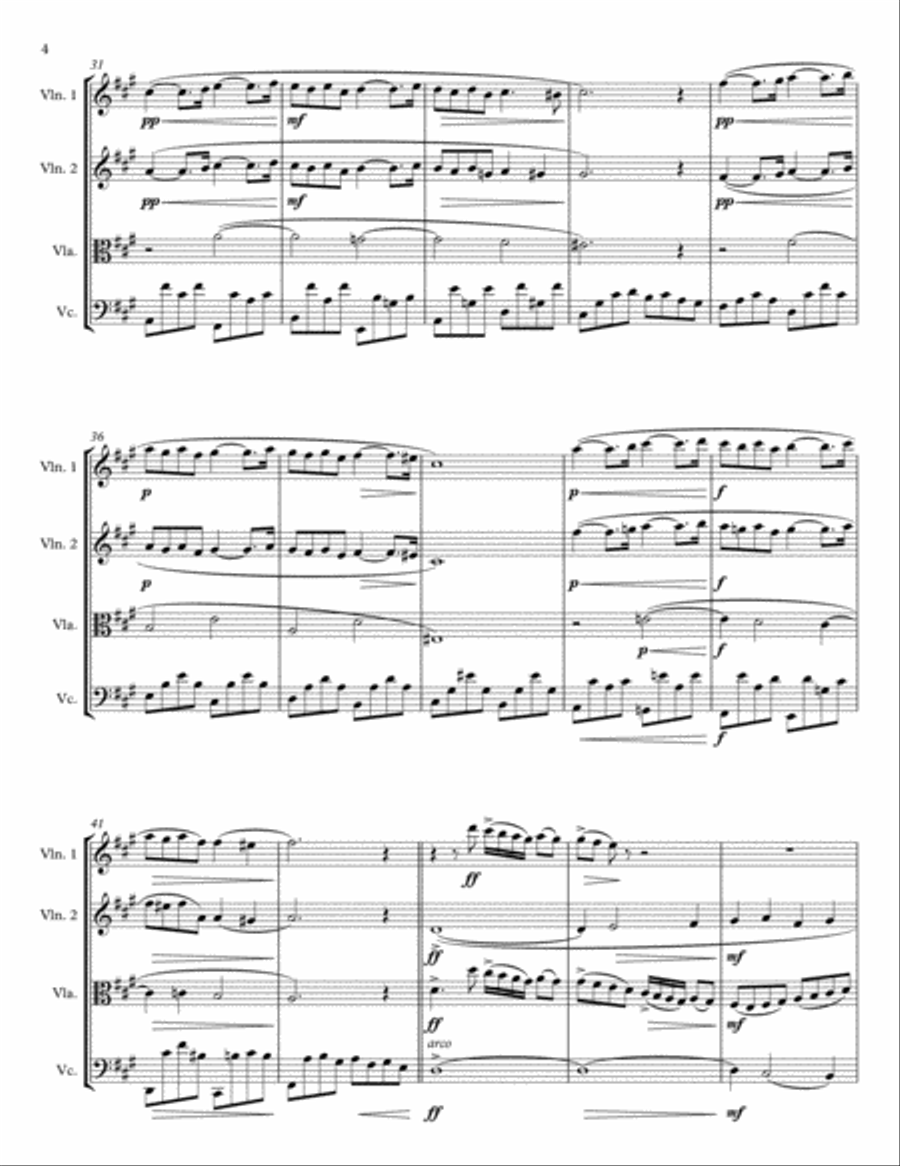 Pavane, Op. 50 for String Quartet String Quartet scores gallery preview page 4