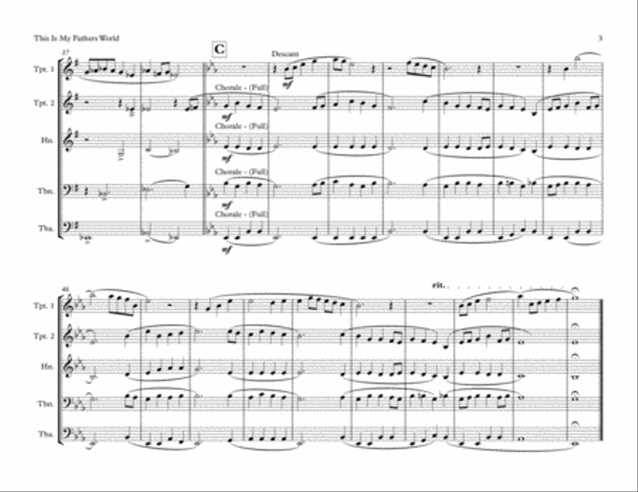 This Is My Father's World Brass Ensemble scores gallery preview page 3