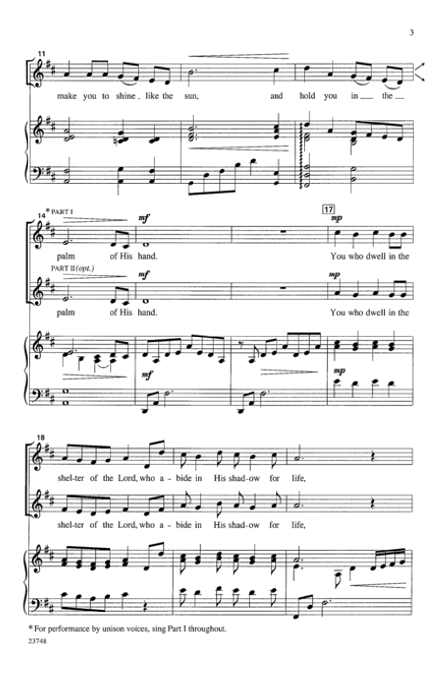On Eagle's Wings Unison Choir scores gallery preview page 3
