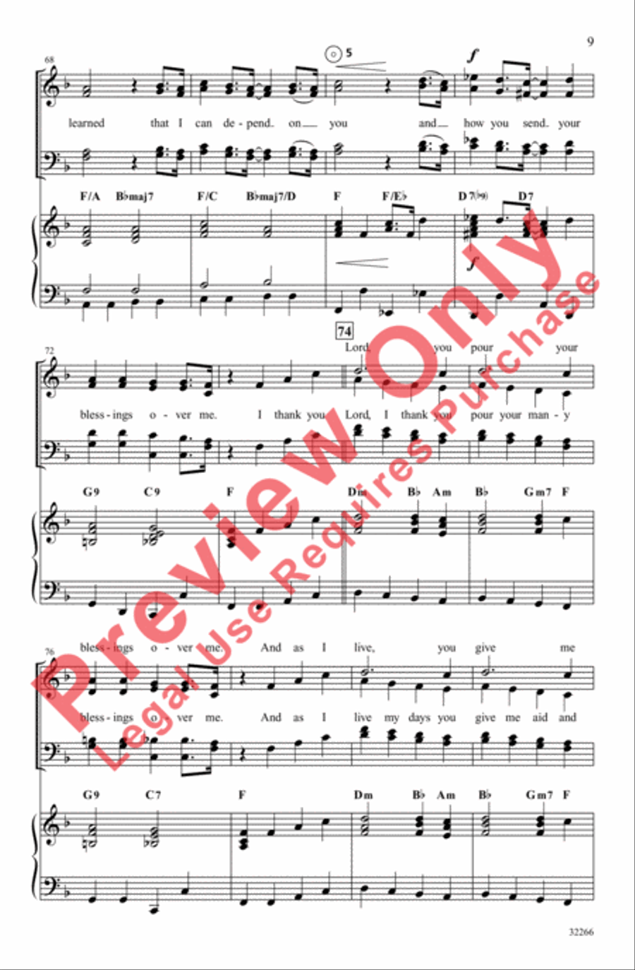 Blessings Over Me 4-Part scores gallery preview page 9