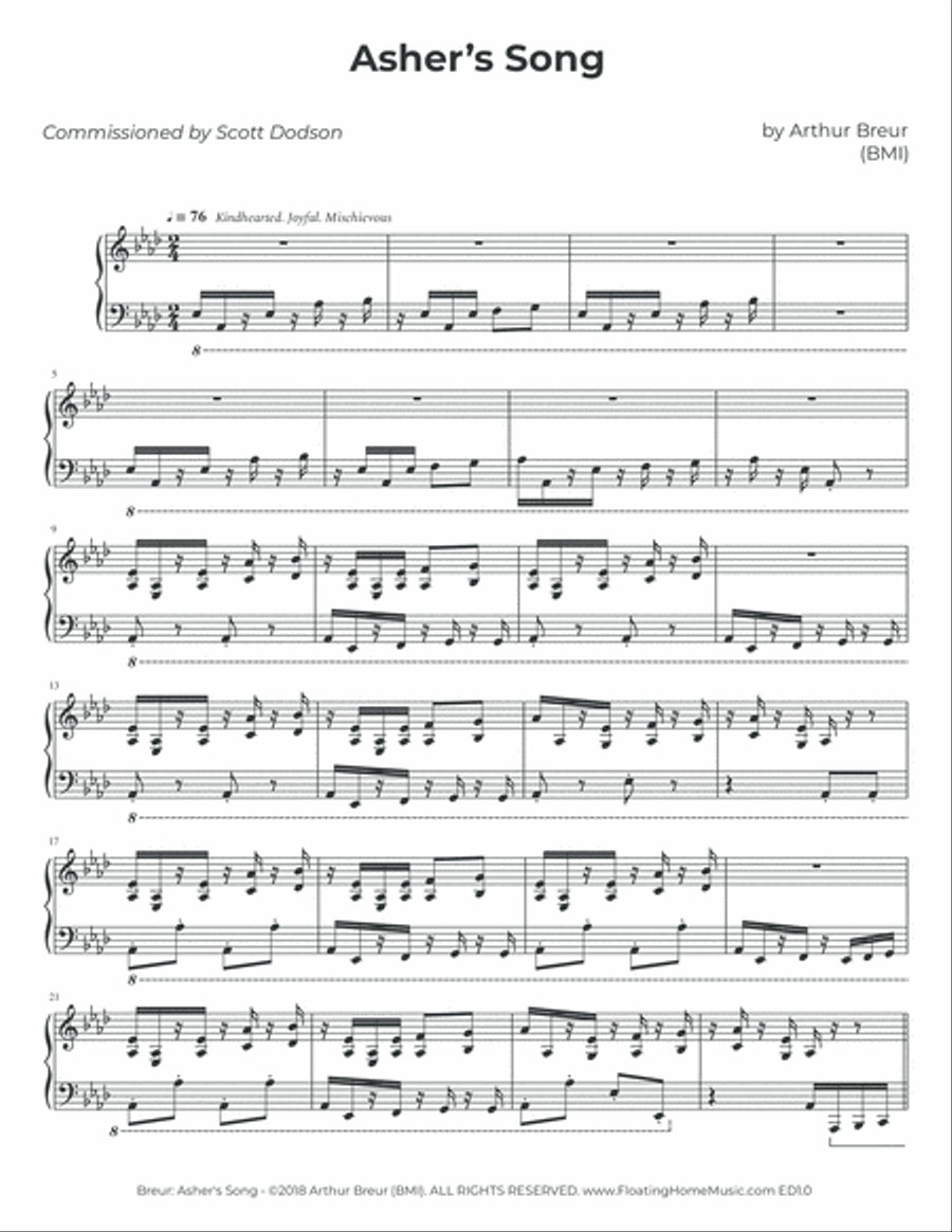 Asher's Song - Piano Solo Piano Method scores gallery preview page 2