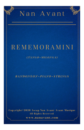 Book cover for Rememoramini~Argentine Tango for Bandoneon, Piano and Strings