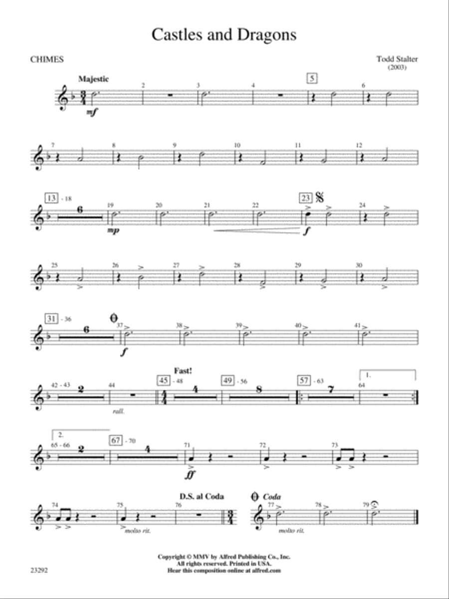 Castles and Dragons: Chimes Concert Band scores gallery preview page 1