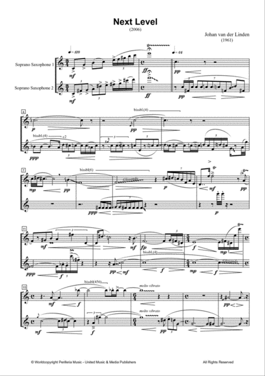 Next Level for Two Soprano Saxophones Woodwind Duet scores gallery preview page 2
