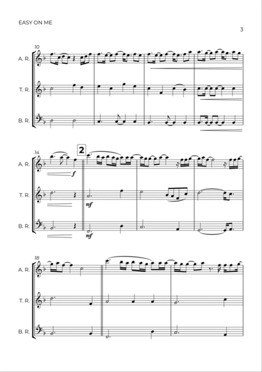 Easy On Me Alto Recorder scores gallery preview page 3