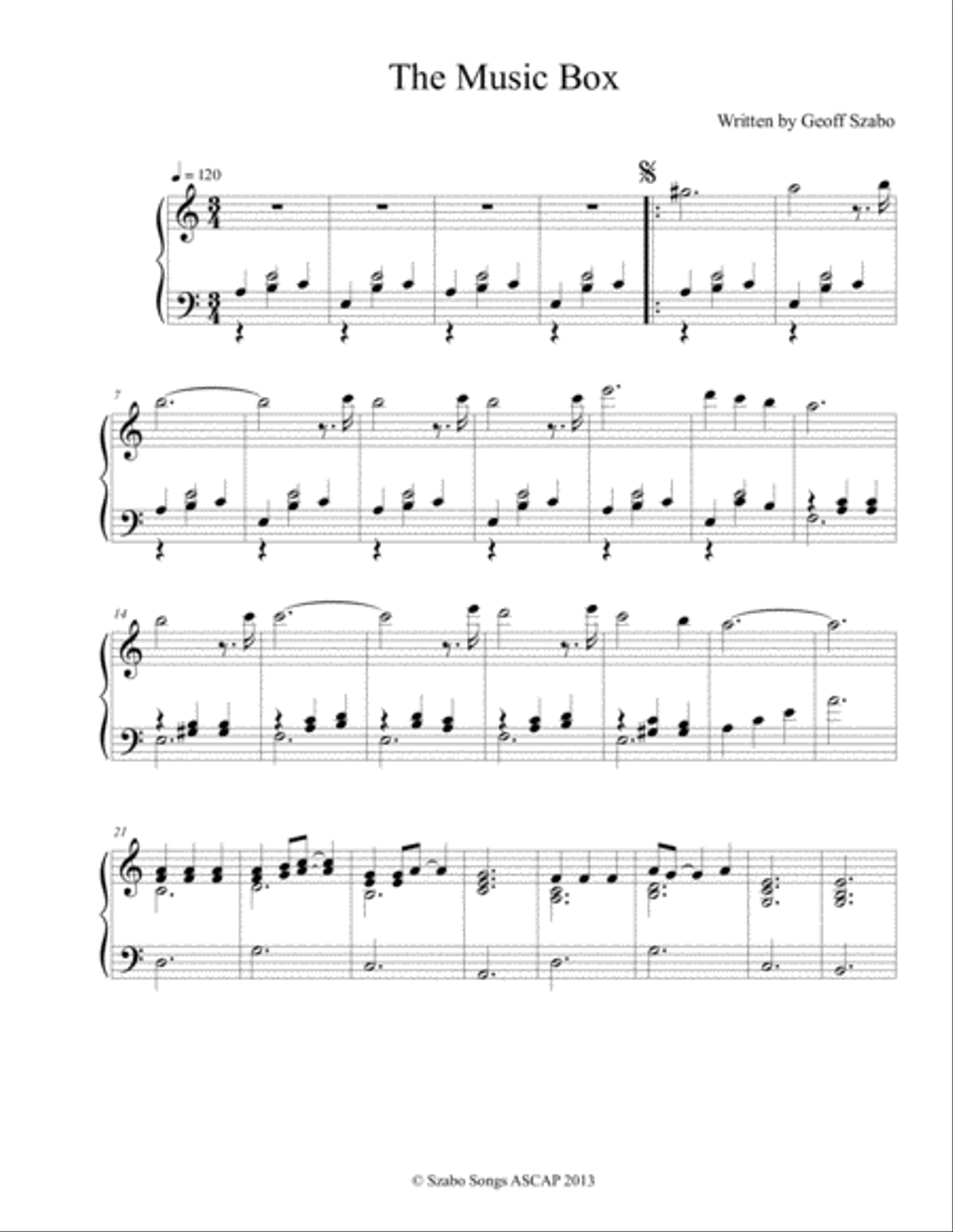 The Music Box The Music Box Piano Solo scores gallery preview page 1