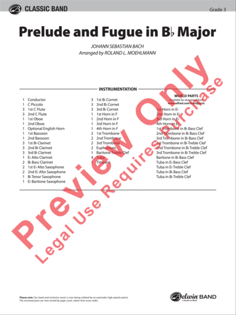 Prelude and Fugue in B-flat Major Concert Band scores gallery preview page 2
