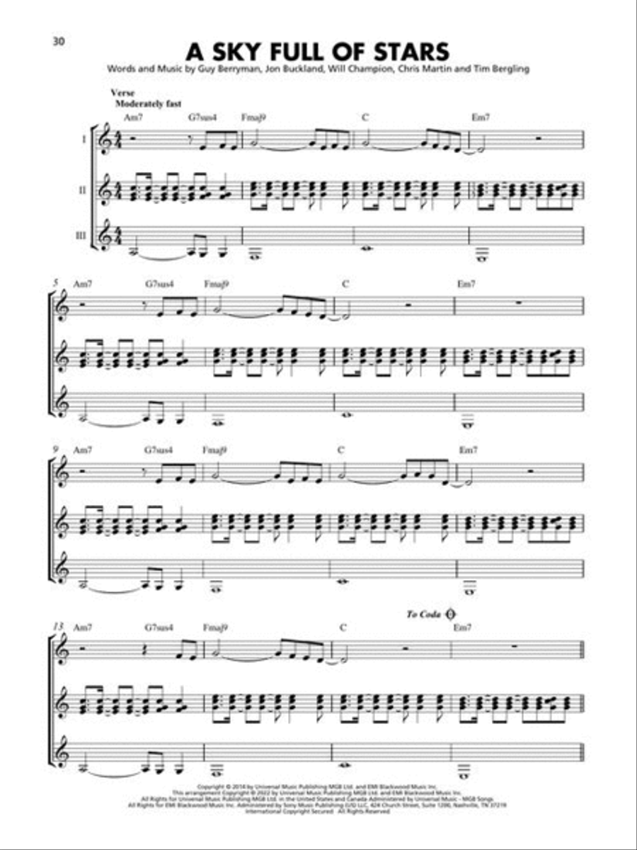 First Popular Songs Early Intermediate Guitar Ensemble scores gallery preview page 6