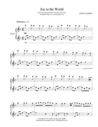 Joy to the World - Traditional Christmas - Louis Landon - Solo Piano