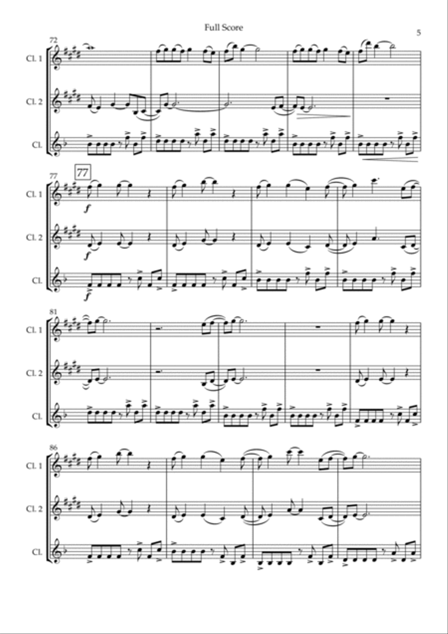Without You Without You Clarinet Trio scores gallery preview page 5
