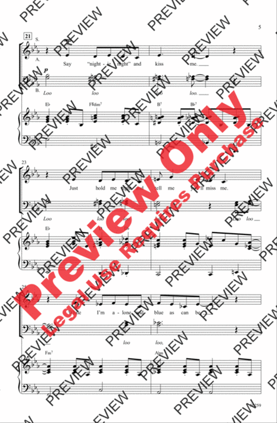 Dream a Little Dream of Me 4-Part scores gallery preview page 5