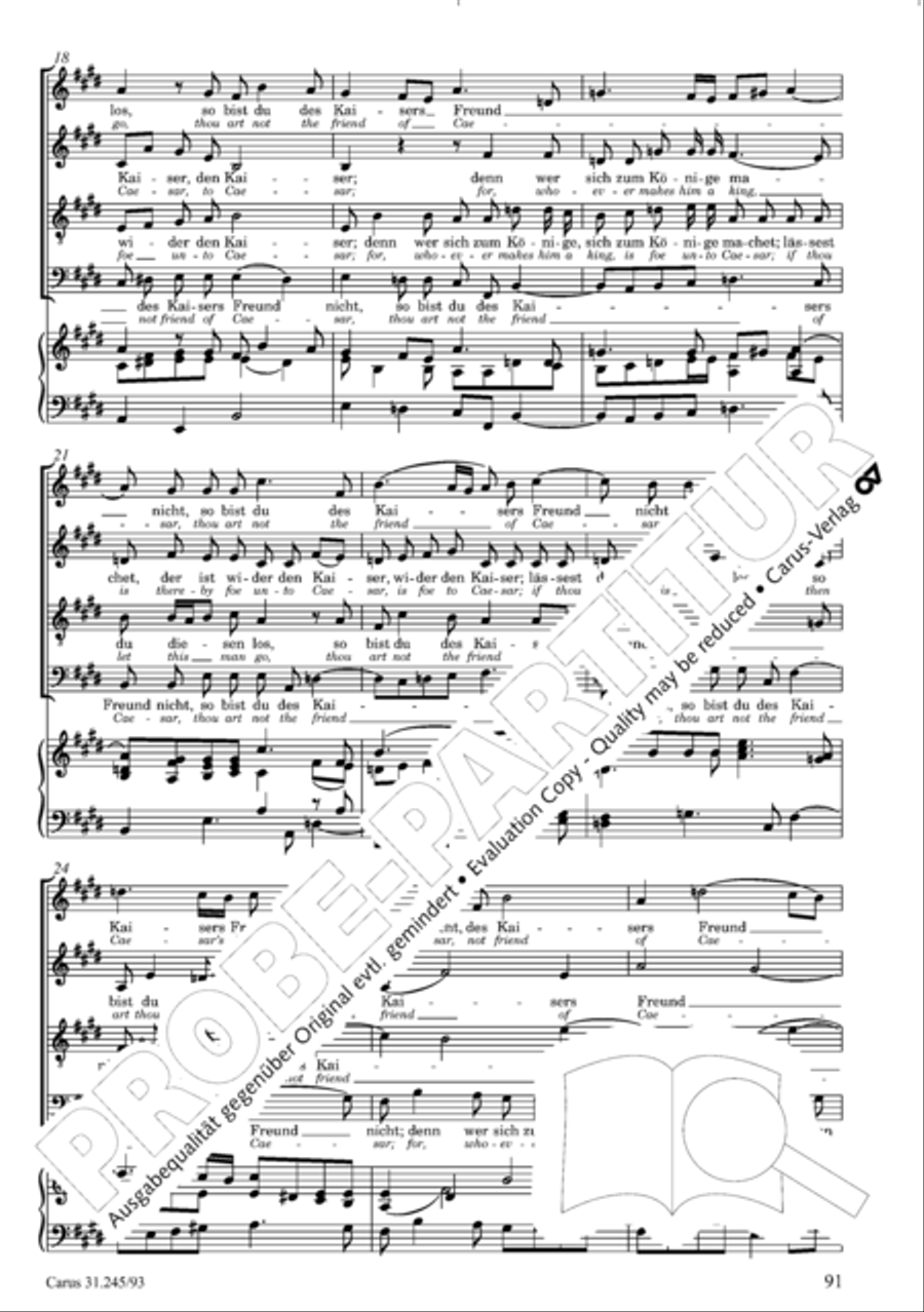St. John Passion (Johannes-Passion) 4-Part scores gallery preview page 92
