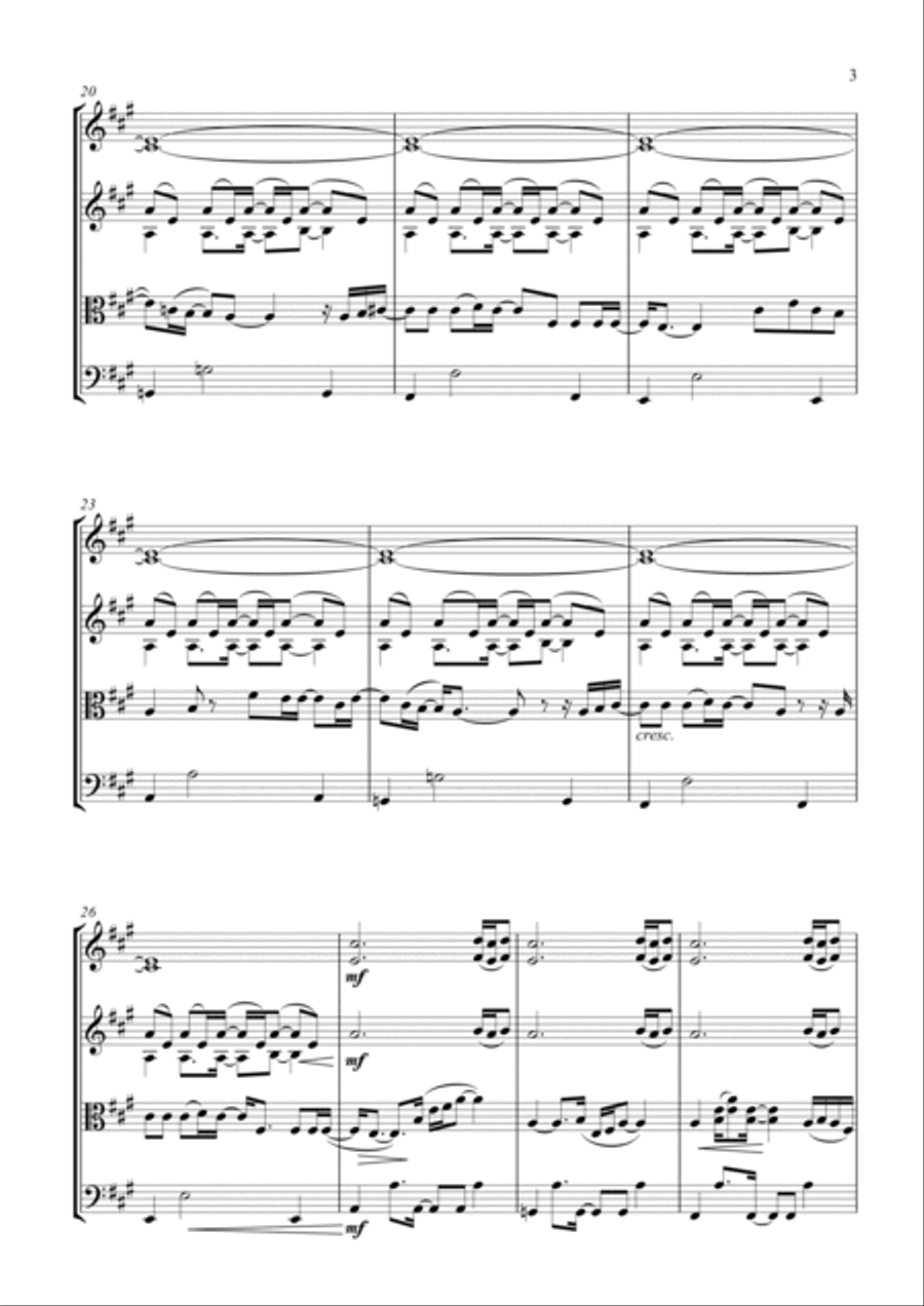 Champagne Supernova String Quartet scores gallery preview page 3