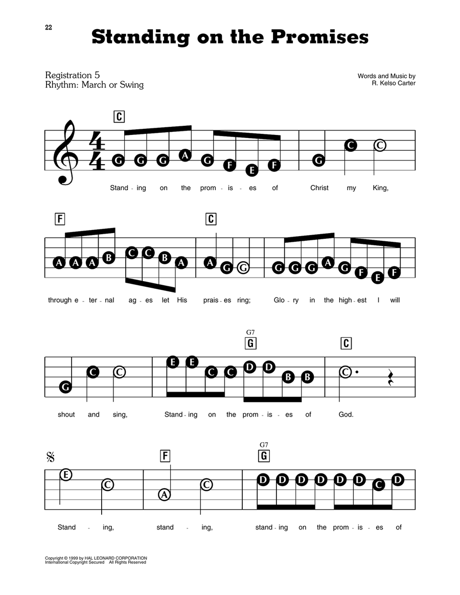 Standing On The Promises Electronic Keyboard scores gallery preview page 1