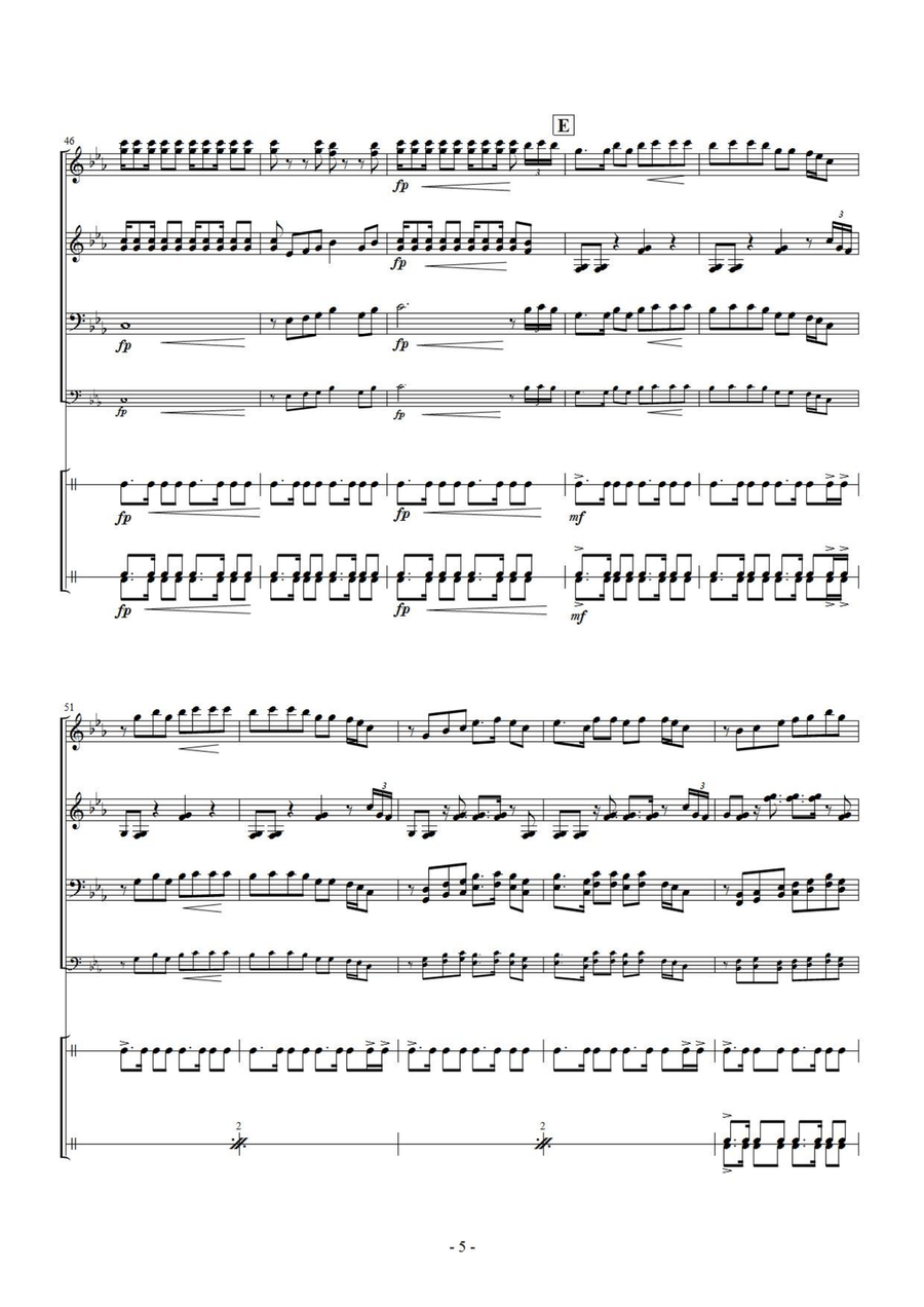 Yagibushi (八木節) / Japanese Traditional ,Percussion Ensemble Percussion Ensemble scores gallery preview page 6