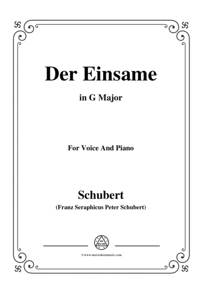 Schubert-Der Einsame,Op.41,in G Major,for Voice&Piano image number null