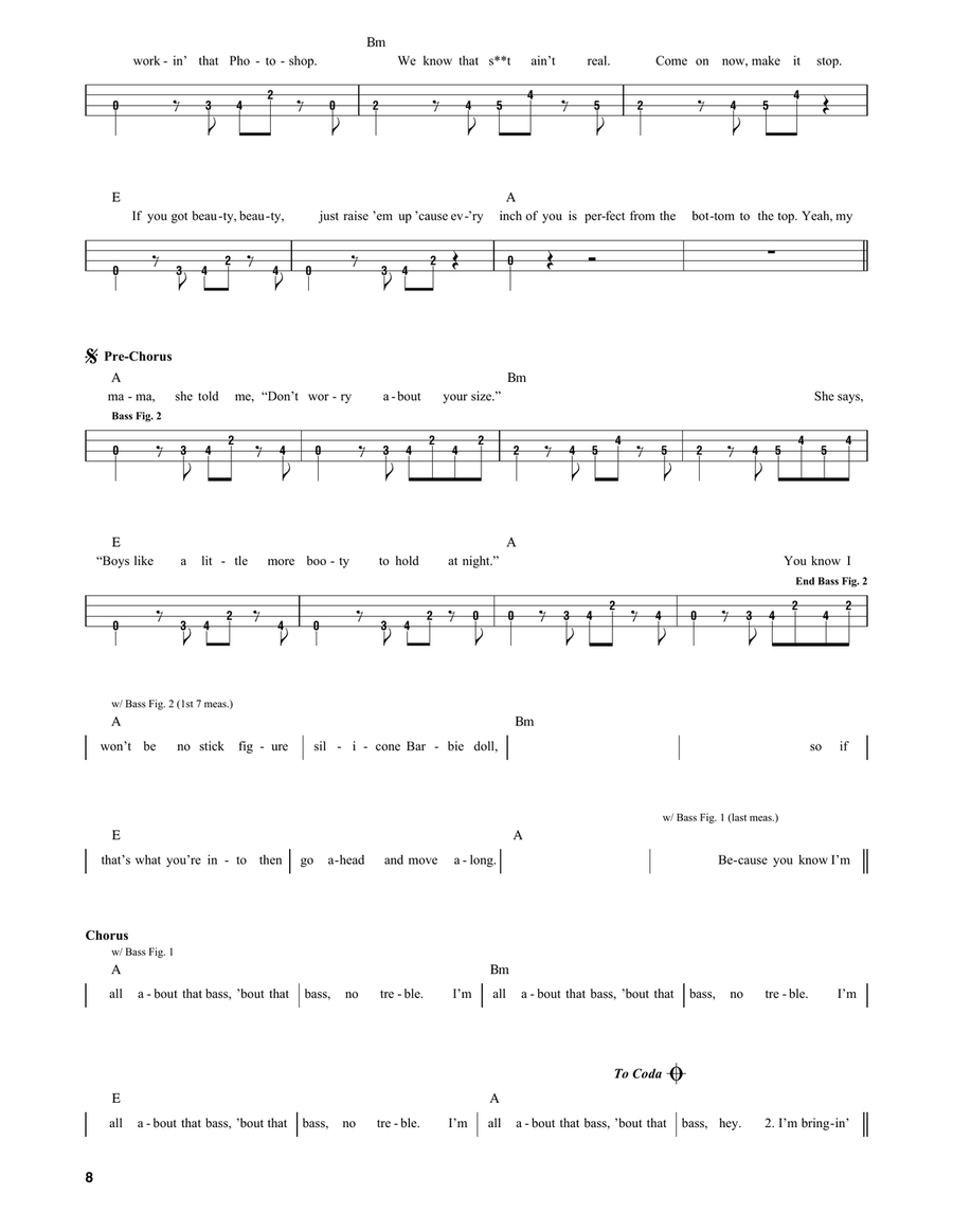 All About That Bass Bass Guitar scores gallery preview page 2