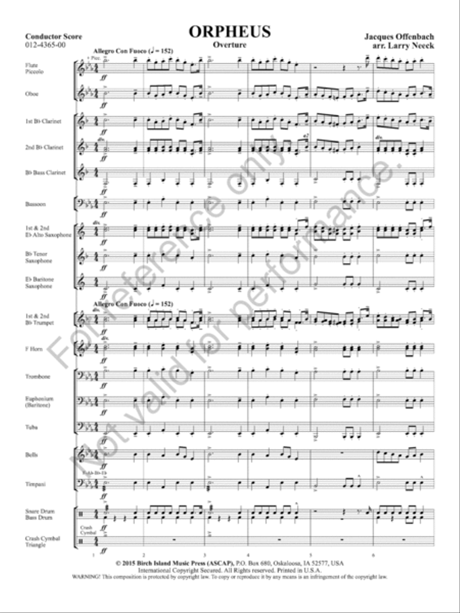 Orpheus Concert Band scores gallery preview page 4