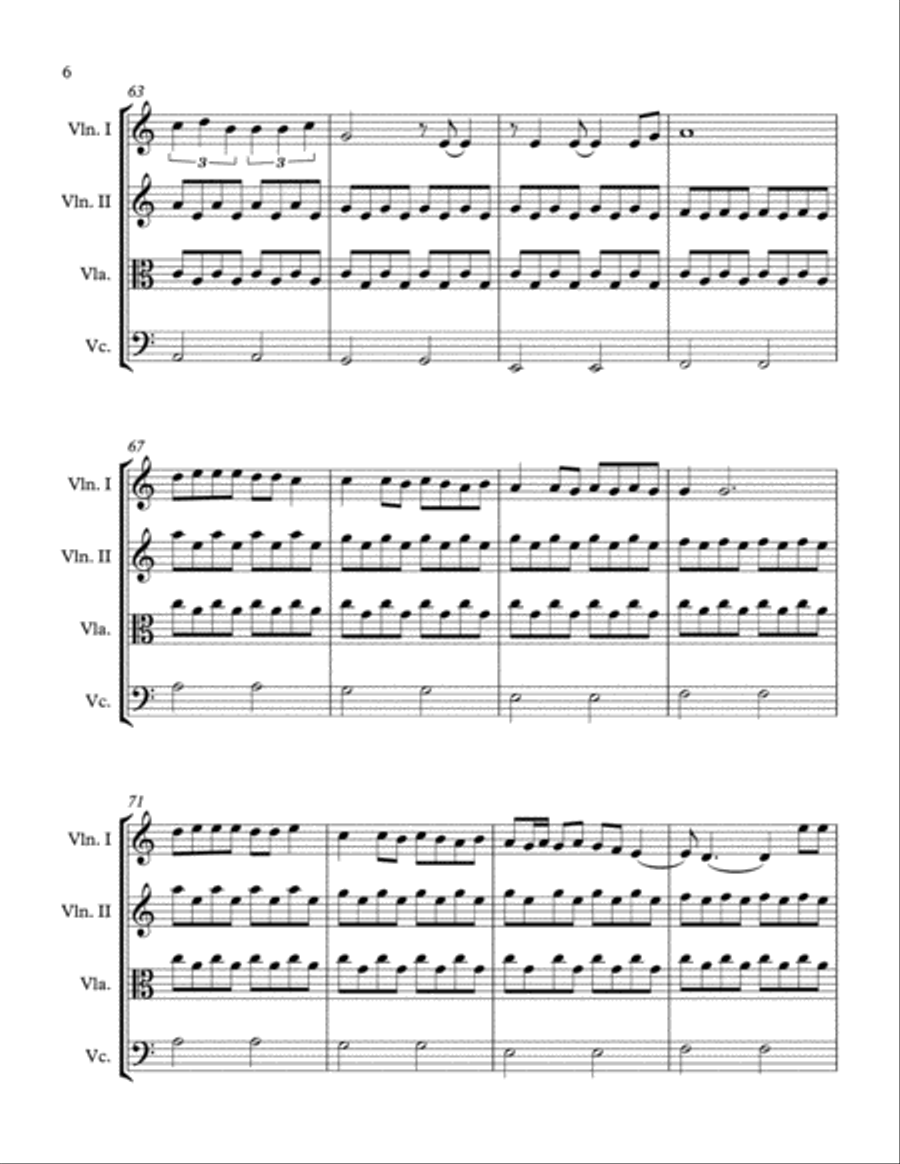 Hometown Glory String Quartet scores gallery preview page 6