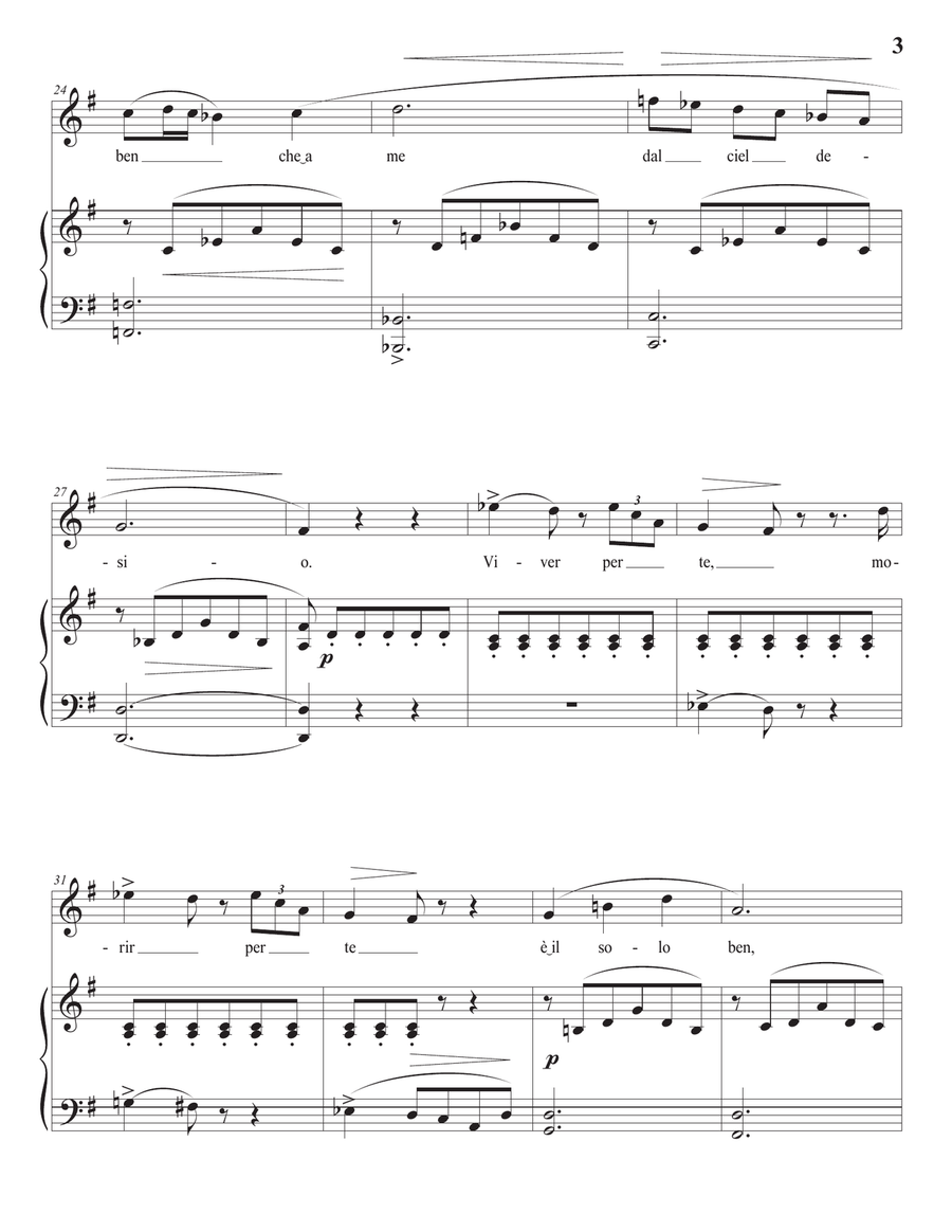 DONIZETTI: Eterno Amore e fè (transposed to G major) Piano, Vocal scores gallery preview page 4