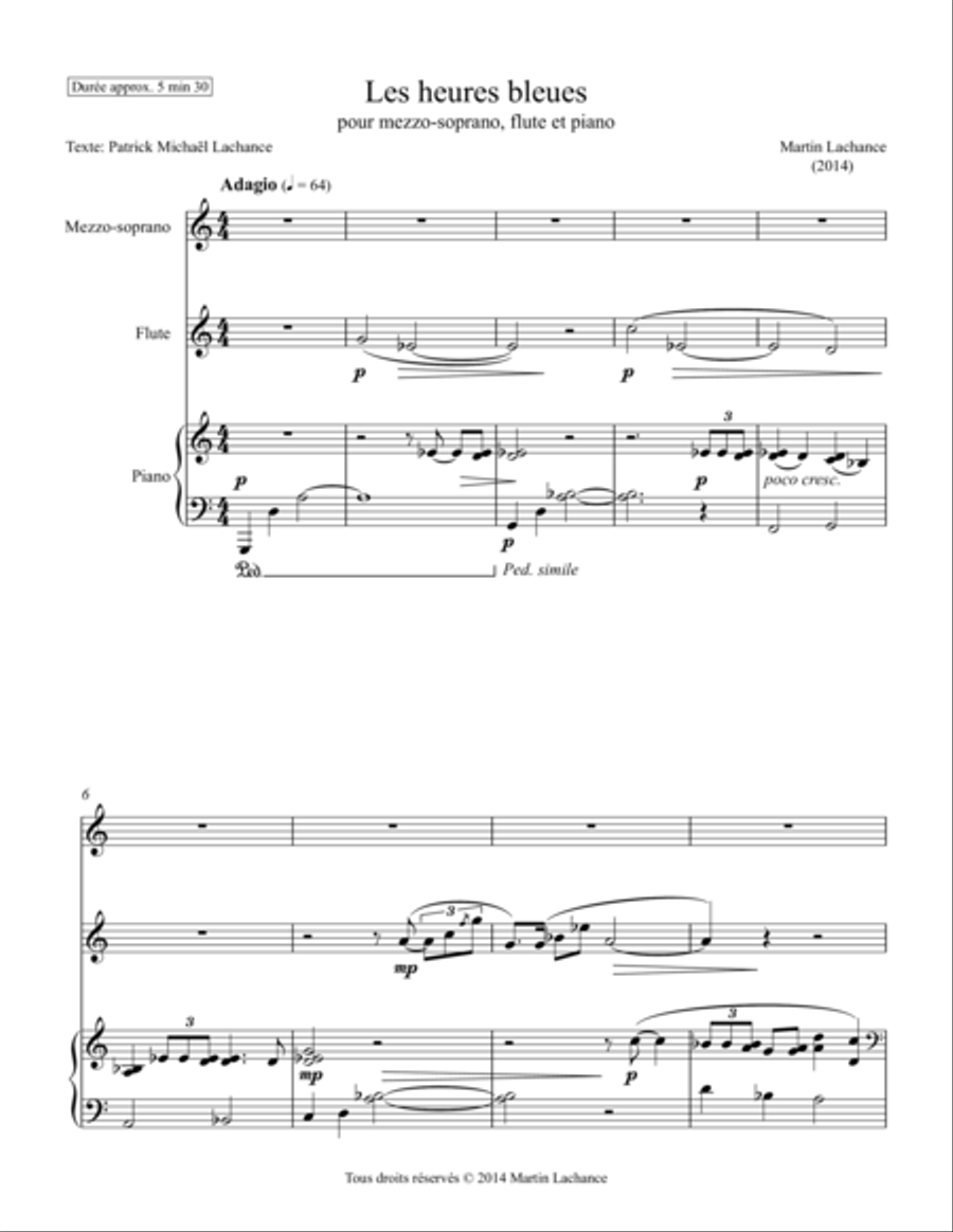 Les heures bleues Small Ensemble scores gallery preview page 1