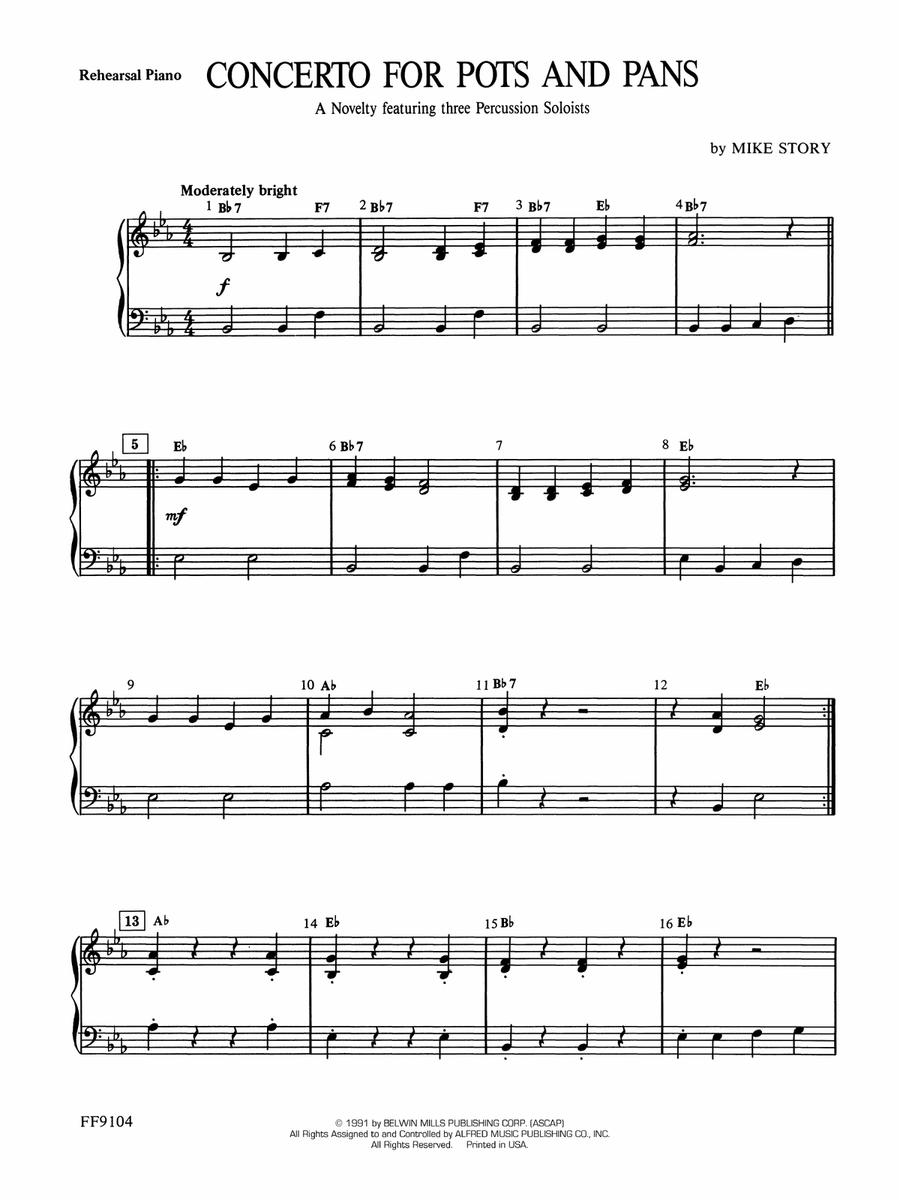 Concerto for Pots and Pans: Piano Accompaniment