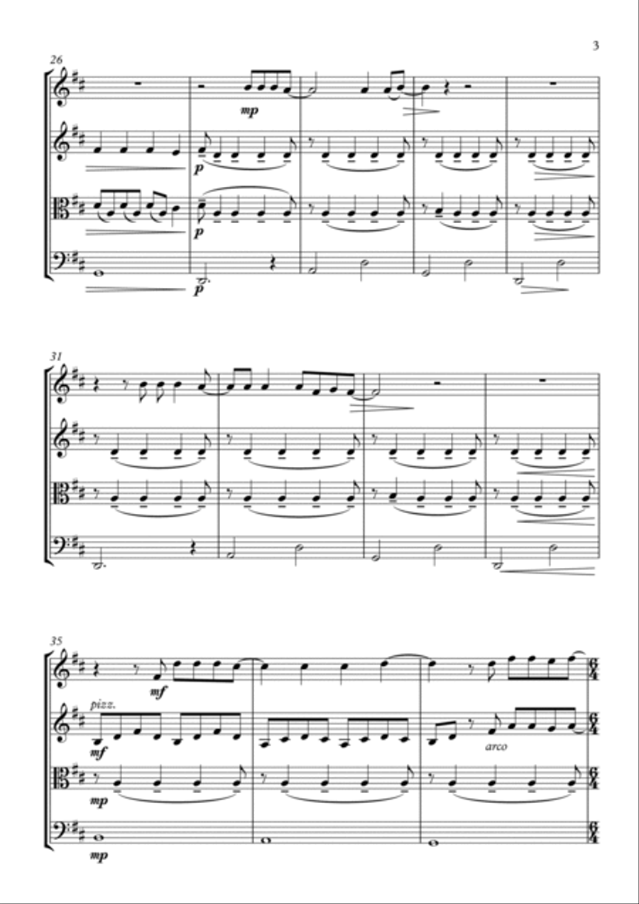 Dancing On My Own String Quartet scores gallery preview page 3
