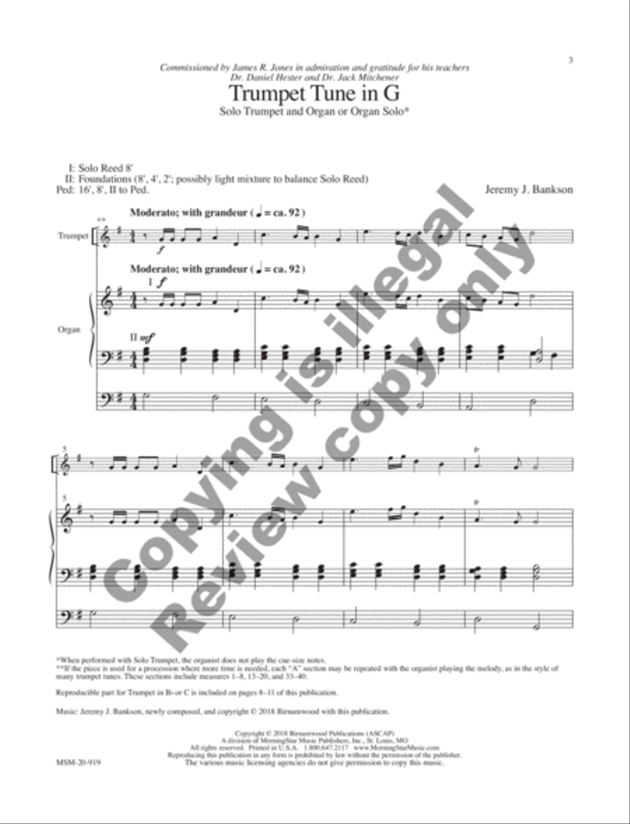 Trumpet Tune in G Trumpet Solo scores gallery preview page 7