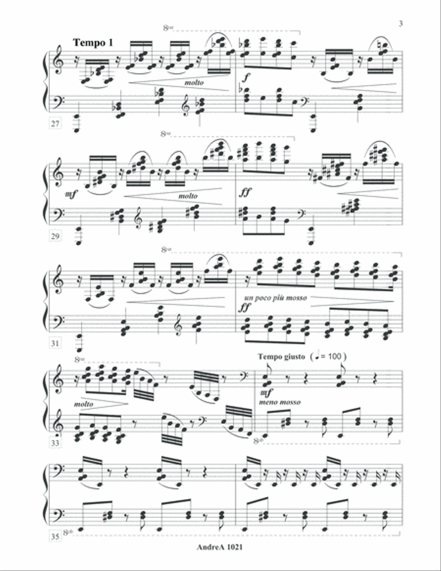 Rhapsody in Blue and White for Piano Piano Solo scores gallery preview page 3