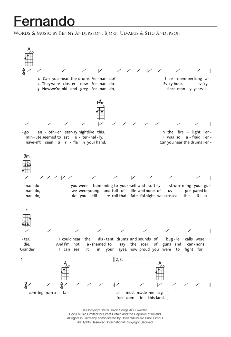 Fernando Fernando Ukulele scores gallery preview page 1