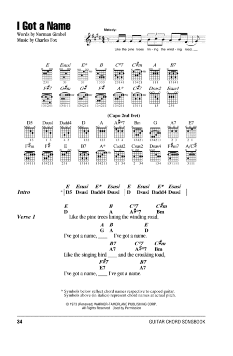 I Got A Name Acoustic Guitar scores gallery preview page 1