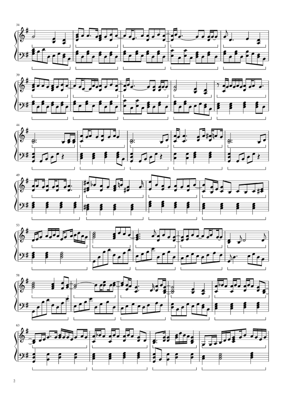 Don't Look Back In Anger Easy Piano scores gallery preview page 2