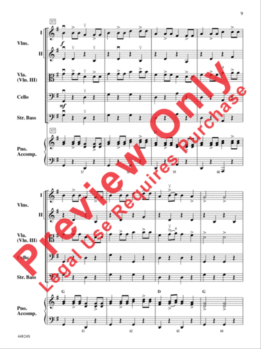 American Square Dance Set String Orchestra scores gallery preview page 20