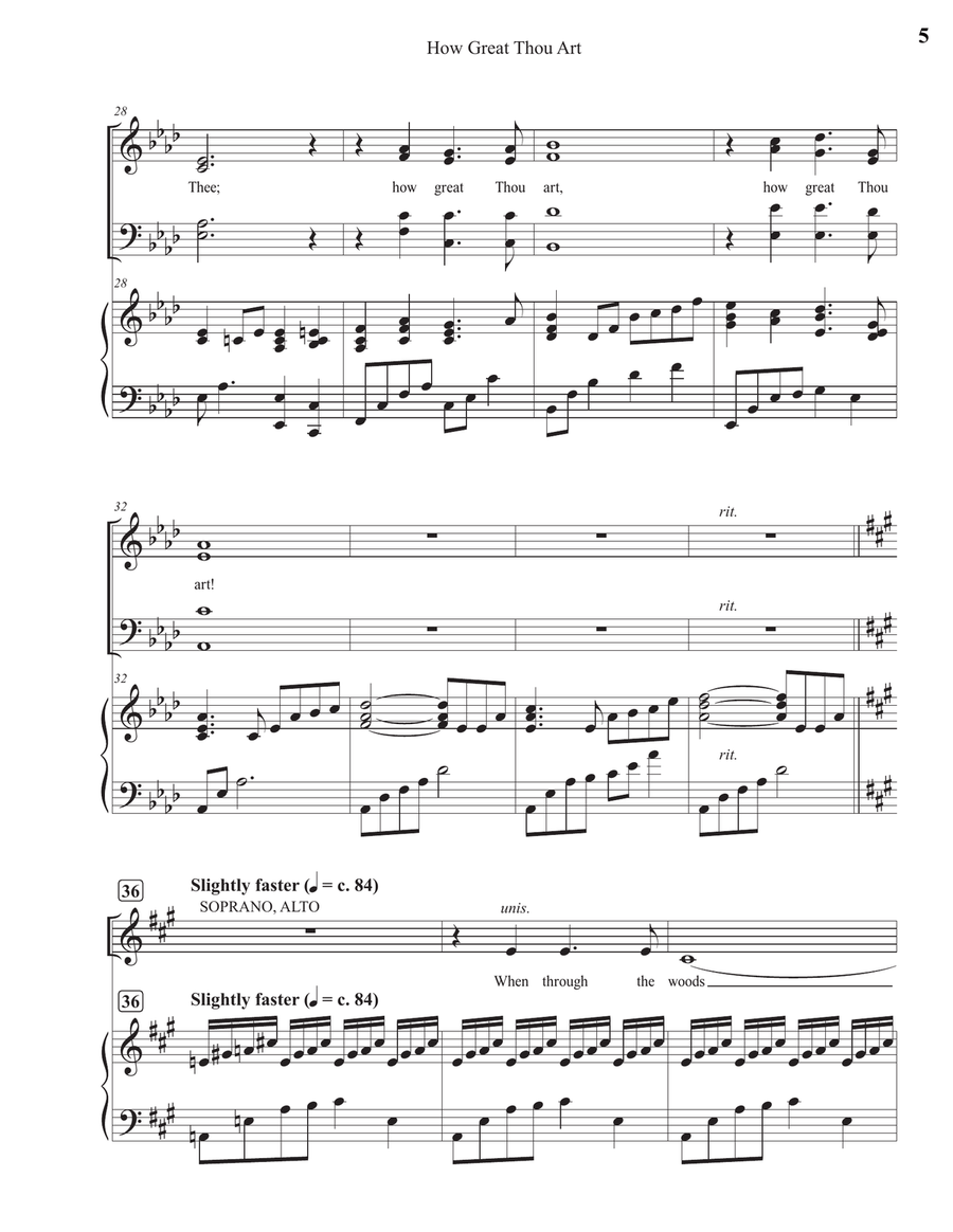 How Great Thou Art How Great Thou Art 4-Part scores gallery preview page 5